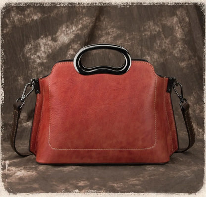 2026 Vintage Genius Leather Tote Bags Large Capacity Floral Print Shoulder Bags Ladies Travel Commuting Handbags