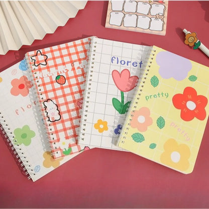 A5 Kawaii Coil Notebook Cute Cartoon Exercise Lined Paper Book Student Notepad Diary School Office Stationery Supplies