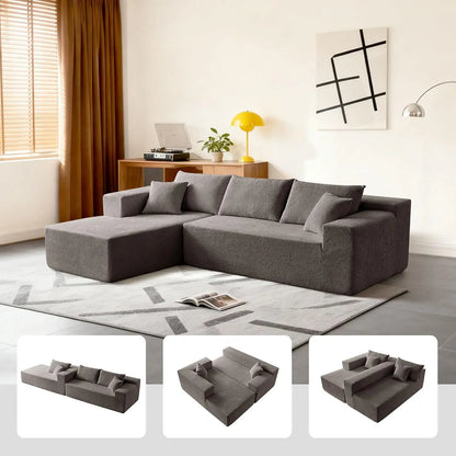 104" Sectional Sofa Boucle L-Shape Chaise High-Density Foam Living Room Set Right Hand Lounge Couch Apartment Office, Customized