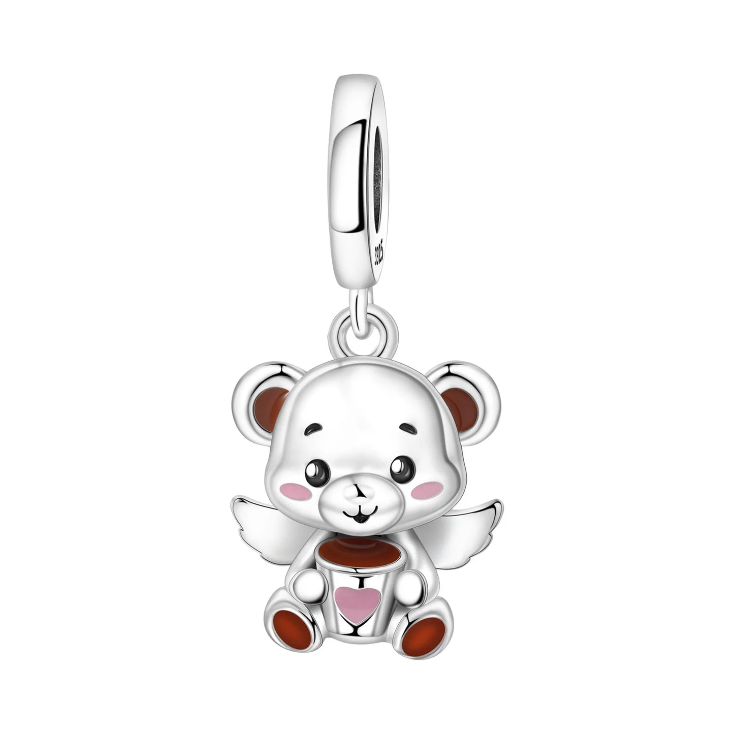 Hot Sale 925 Sterling Silver Dog Cat Cute Pet Animals Pendant Birthday Party Gift for Women Bangle Bracelet Necklace DIY Jewelry