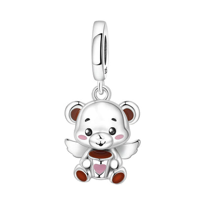 Hot Sale 925 Sterling Silver Dog Cat Cute Pet Animals Pendant Birthday Party Gift for Women Bangle Bracelet Necklace DIY Jewelry