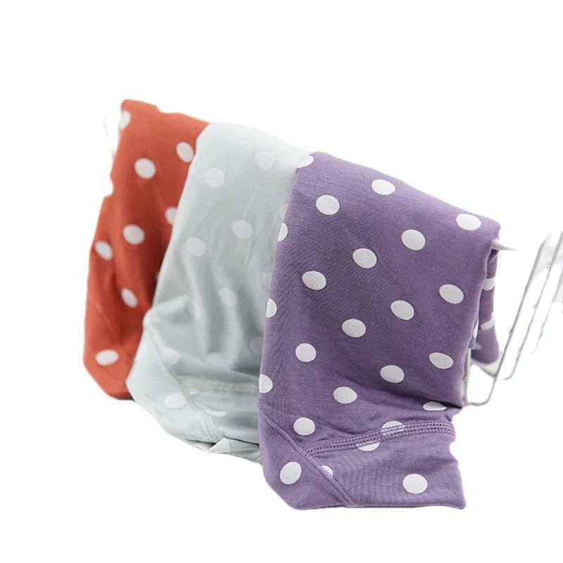 Modal Large size Panties for fat Lady Fashion Polka dot briefs High waist wide leg boyshorts cotton crotch underpants