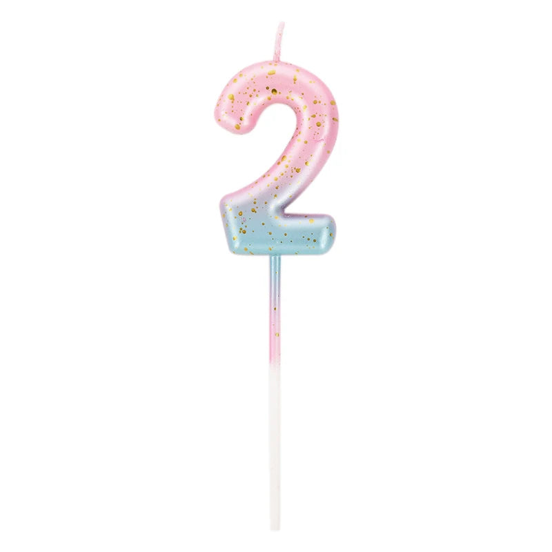 Gradient Cake Candles 0-9 Number Cake Topper Ins Birthday Cakes Toppers Birthdays Party Cupcake Decoration DIY Baking Supplies