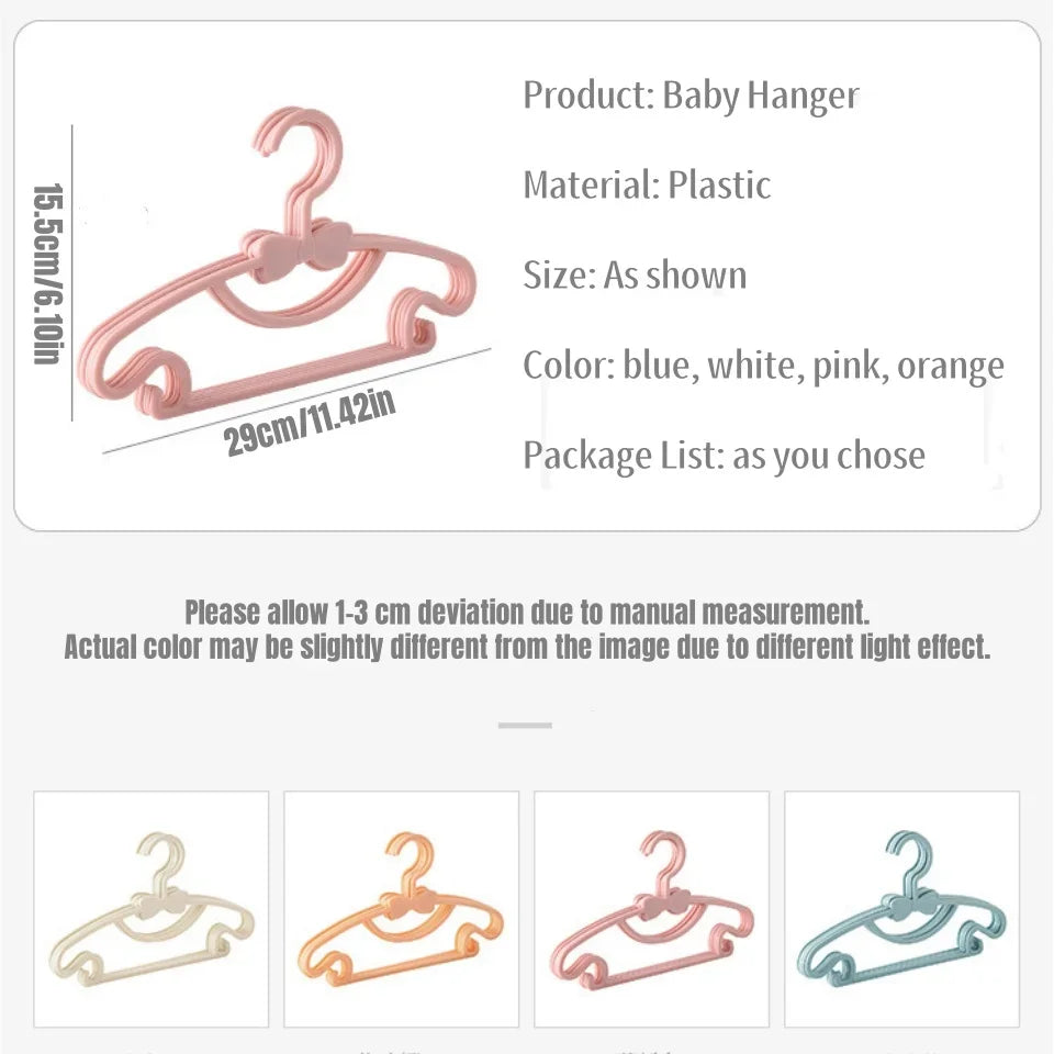 5-50pcs Baby Hangers Plastic Kids Clothes Storage Hanger for Nursery