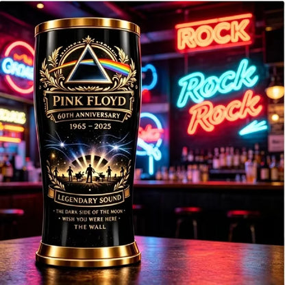 Pink Floyd 60th Anniversary Beer Mug The Dark Side Of The Moon Rock Band Drinking Cup Gothic Black Gold Barware For Fans Gift