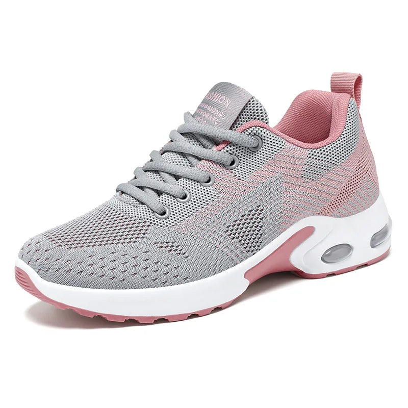Spring Autumn Women Mesh Breathable Sports Shoes Lady Non-slip Running Shoes Adult Student Commuter Casual Shoes Everyday Casual