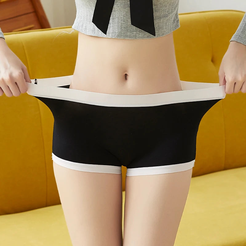 BANNIROU 1Pcs Mid-Rise Seamless Women's Boyshort Safety Knickers Pants Panties For Woman Intimates Female Underwear Lingerie