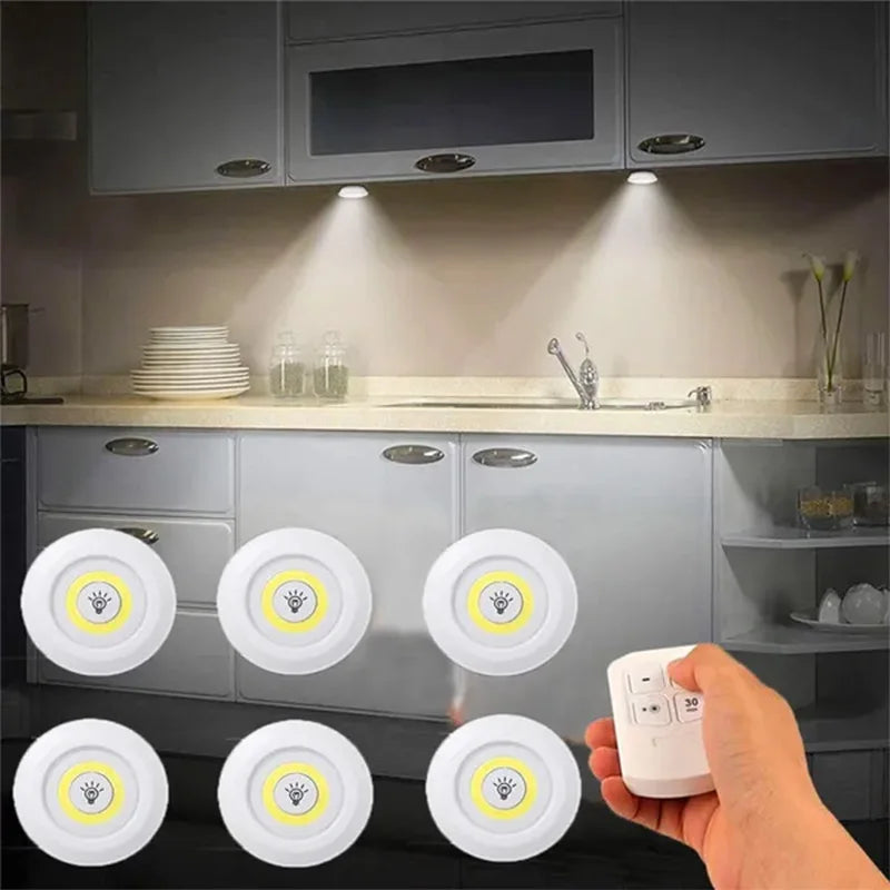 Dimmable LED Under Cabinet Light with Remote Control Battery Operated LED Closets Lights Wardrobe Bathroom Lighting Night Light