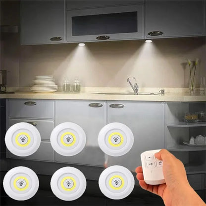 Dimmable LED Under Cabinet Light with Remote Control Battery Operated LED Closets Lights Wardrobe Bathroom Lighting Night Light