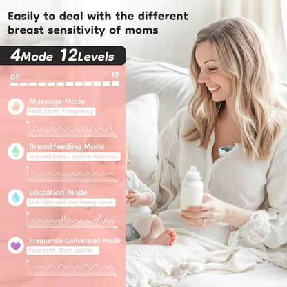 Hands‑Free Wearable Breast Pump, 19/24mm Flange Portable Electric Breast Pump, Quiet Comfortable Rechargeable Breastfeeding Pump