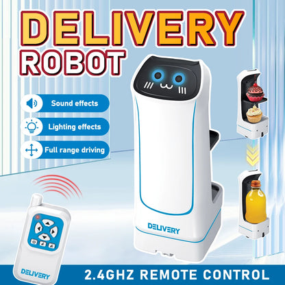 2.4GHz Remote Control Food Delivery Robot Toy, Remote Control Toy Robot With Light And Music, Children's Birthday Gift