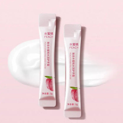 A Box of 20 Peach Moisturizing and Hydrating Hand Creams, Portable Moisturizing Sticks, Suitable as Hand Cream, Face Cream, and Body Lotion, Ideal as Souvenirs and Gifts.