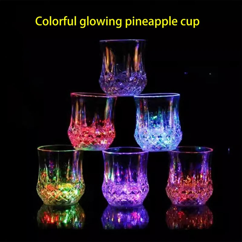 Light Up LED Pineapple Cup 500ml Colorful Flashing Drinkware Glow Water Cup for Bar KTV Night Event