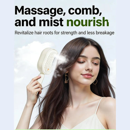 Steam Hair Straightener Brush Rechargeable Detangling Comb Built-in Oil Measuring Cup Professional Smoothing Steam Styling Brush