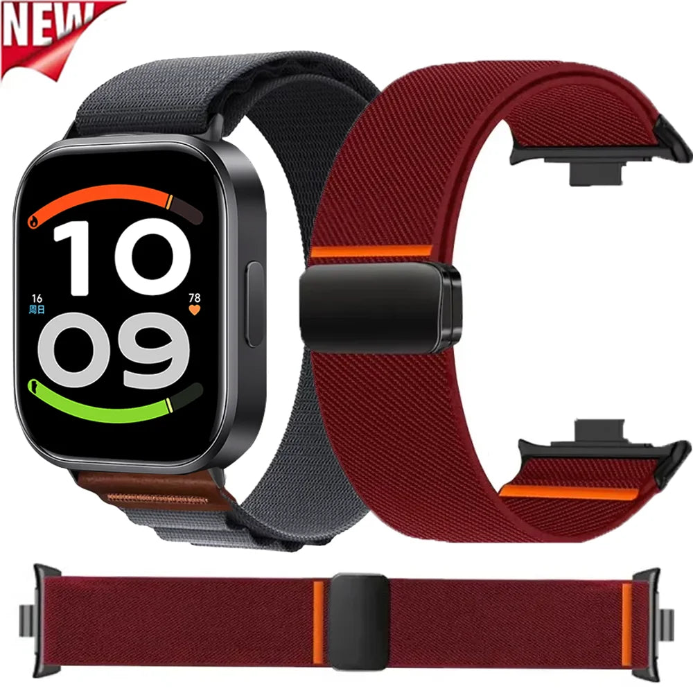 Nylon Strap for Redmi Watch 6 Active 6 Lite 6 5 4 Parachute Magnetic Buckle Elastic Wristband Xiaomi Mi Band 10 Pro 9 Pro 8 Pro
