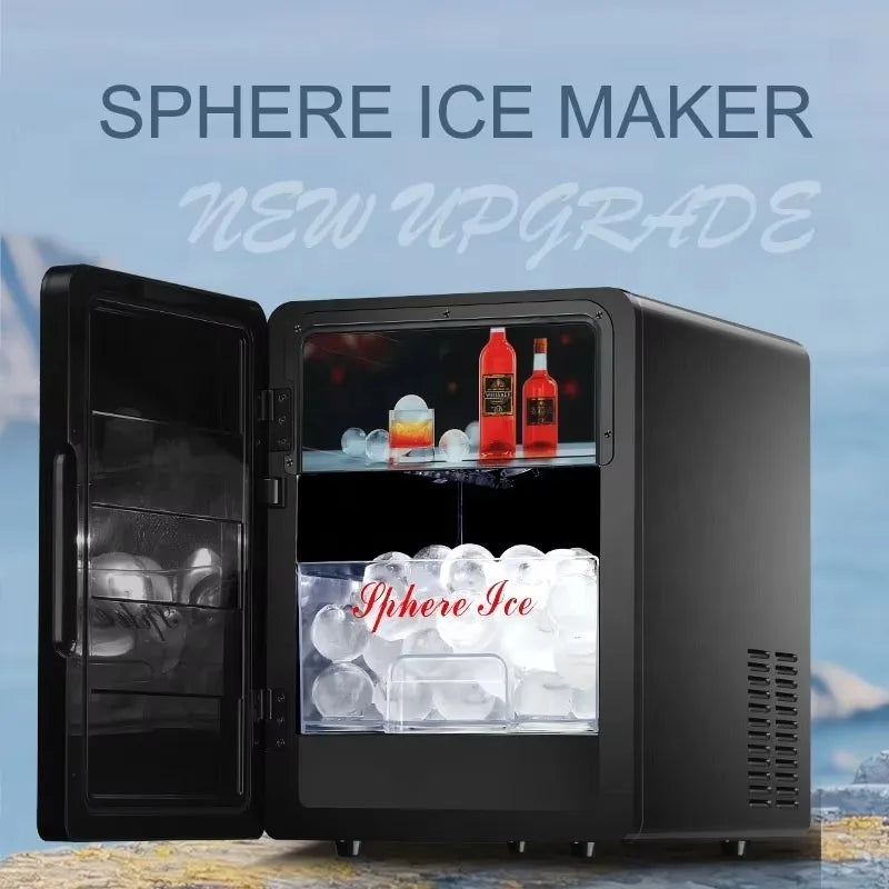 Counter Top Home Sphere Ice Machine Crystal Ice Ball 4Pcs Per Cycle 160Pcs and 10Kgs Per Day for Cocktails Drinks Whiskey