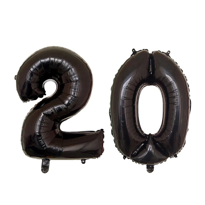 2Pcs 32 Inch Gold Silver Black Blue Red Helium Foil Number Balloon 16 17 18 19 20 21 Happy Birthday Party Decoration Supplies