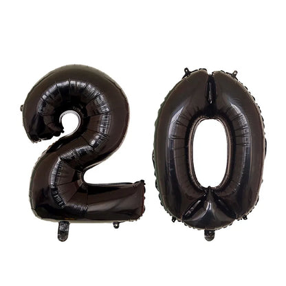 2Pcs 32 Inch Gold Silver Black Blue Red Helium Foil Number Balloon 16 17 18 19 20 21 Happy Birthday Party Decoration Supplies