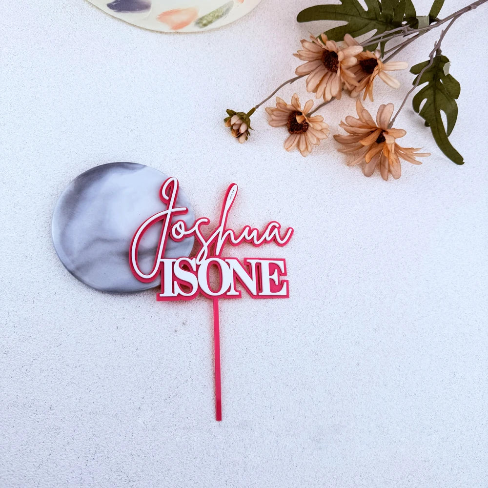 Personalized First ONE Birthday Cake Topper Wedding Party Decoration Custom Name Party Birthday Cake Toppers