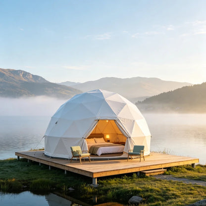 Geodesic Dome Tent Luxury Glamping Hotel Spherical Tent Waterproof UV‑Resistant Outdoor Resort Camping Accommodation