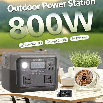 New 800W Portable Power Station 600W/800W 589WH Solar Generator Backup Power Bank for Outdoor Camping, Home Emergency, RV Travel