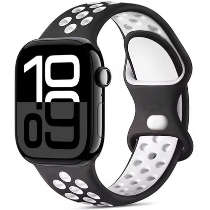 Silicone Strap For Apple Watch 11 10 9 8 7 46mm 45mm 42mm 41mm Ultra 3/2 49mm Breathable Bracelet Wristband iWatch 6 5 4 SE 44mm