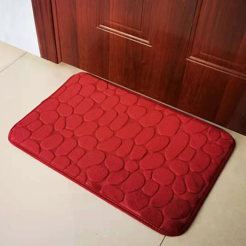40x60cm/50x80cm Bath Rugs Mat Non Slip Cobblestone Embossed Carpets Bathroom Floor Mat Memory Foam Bathmat Washable Doormat