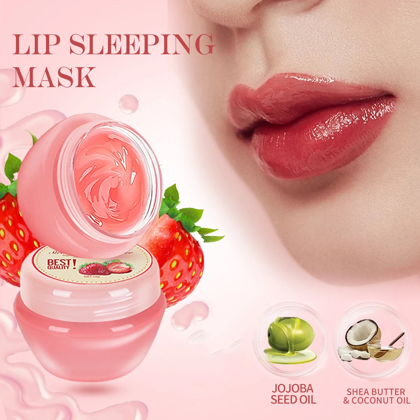 Sleeping Lip Mask Gift Box 10g×6PCS Lip Balm Set Moisturizes Lips, Smoothes, and Is a Universal in the Morning and Evening