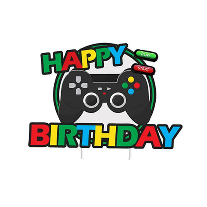 GamePad Cake Topper Happy Birthday Wedding Game on Kids Boys Party Baby Shower Cupcake Toppers Decoration Baking Supplies DIY