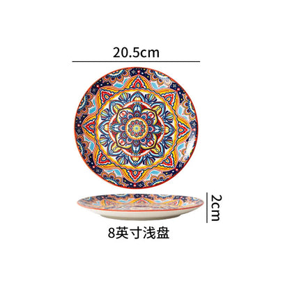 Ceramic Tableware Set Rice Bowl Serving Plate Creative Cutlery Soup Plate Noodle Handle Bowl Sauce Dish Steak Salad Fruit Plate
