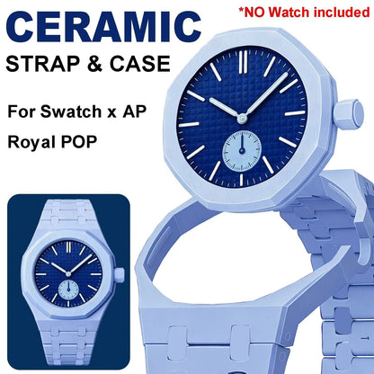 Bioceramic Strap＋Case For Swatch x AP Royal Pop Modification Kit Bracelet Replacement Biomaterials Band For Royal Pop Accessory
