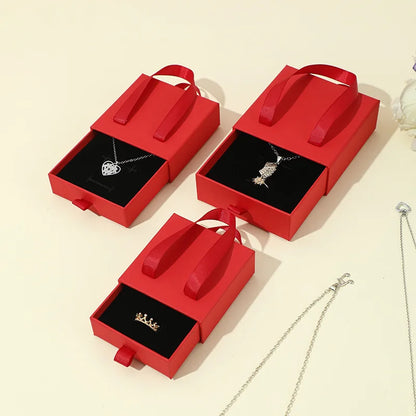 Handheld Drawer Jewelry Box Portable Ring Earrings Necklace Gifts Packageing Box Wedding Valentine's Day Jewelry Case for Women