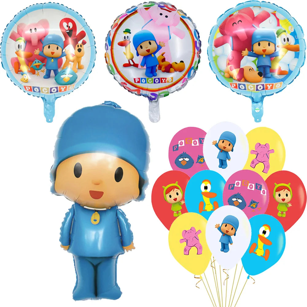 Pocoyoed Foil Air Balloons Eily Pato Latex Ballons Elephant PP Party Happy Birthday Banner Baby Shower Decoration Kids Boys Toys