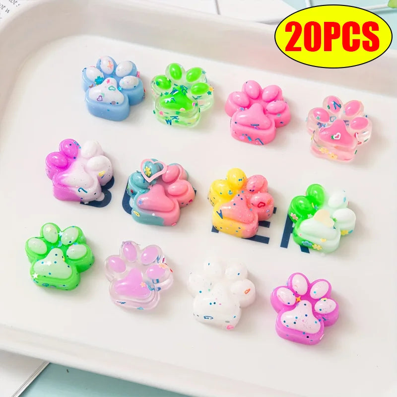 10/2030/40/50pcs Mini Cute Cat Claw Plush Pinch Fun, Colorful, Halloween/Christmas Party Pack Fillers Mini Cartoon Cat Claw