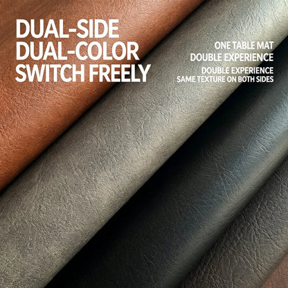 Double-sided Two-tone PU Desk Mat, Reversible Waterproof Oil-proof Leather Pad for Laptop & Mouse