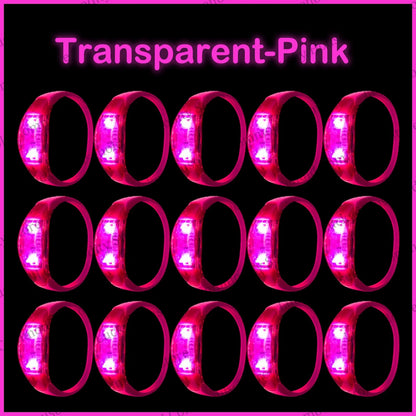 20-100PCS Music&Sound Activated Led Bracelet Light up Bracelets Glow in the Dark Bracelets for Wedding Party Concert Favors