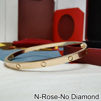 Rose Gold Silver Plated Diamond Studded Bangle Bracelet for Women 16 17 18 19 Size Fashion Jewelry Bracelets