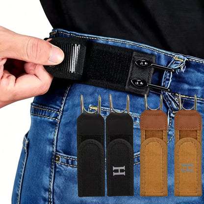 Adjustable Elastic Waistband Buckle with Magic Tape & Metal Hooks