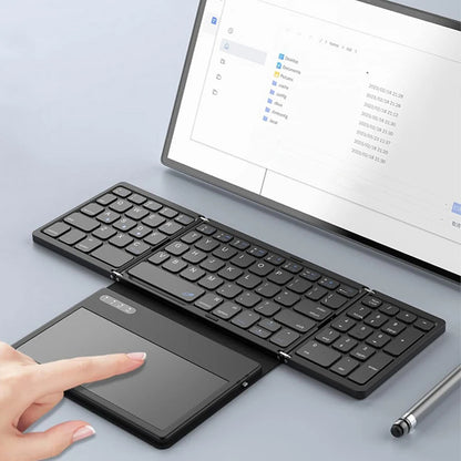Foldable Bluetooth-Compatible Keyboard with Large Touchpad Pocket-Sized Keyboard Ultra Slim Keyboard for Android/IOS/OS/Win/HMS