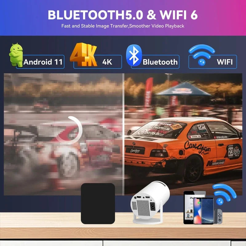 4K Mini Projector 10000 Lumens LED 1080P WiFi Bluetooth Ultra HD Portable Home Theater