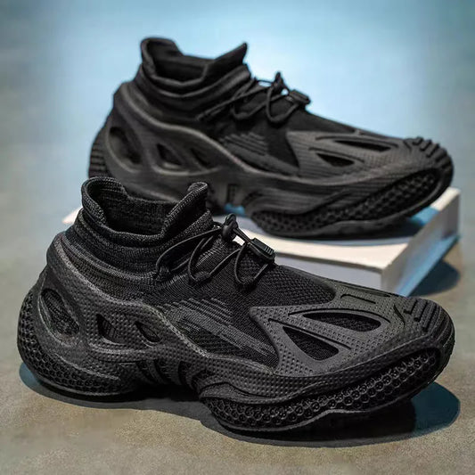 Men's shoes new breathable mesh sports shoes trendy one foot casual thick soled sports shoes dad shoes
