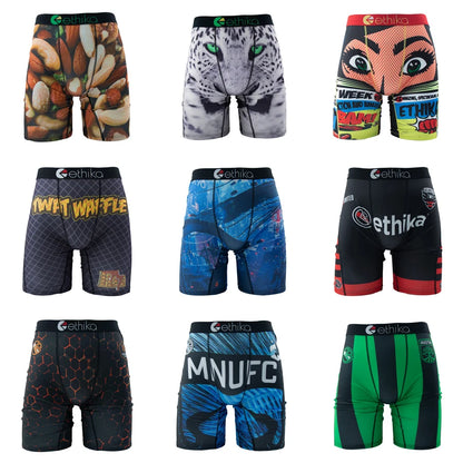 ETHIKA Men Underwear Boxers 1Pcs Breathable Mesh Crotch Man Swimming Underpants Plus Size L-3XL Mens Panties Men's Boxers Briefs