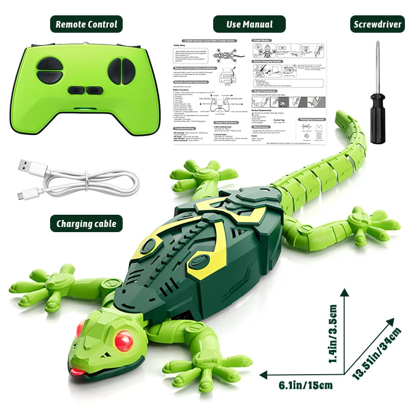 Wall Crawler RC Gecko, Rechargeable Remote Control Robot Toys | RC Animals Toy, Realistic Wall Crawling Halloween Birthday Gifts for Boys Girls,Birthday Halloween Christmas Gift