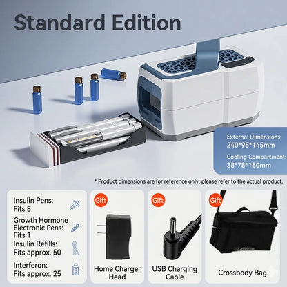 16800mAh Portable Insulin Cooler Case Mini Medicine Refrigerator 0-18C USB Charging Travel Cooling Box