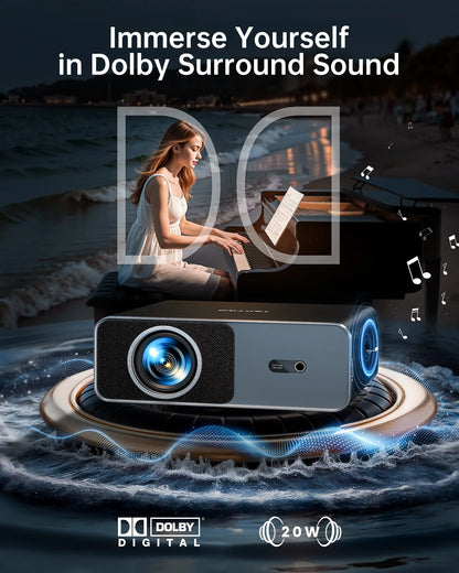 TOPTRO 4K Projector 1000ANSI Auto Focus/Keystone WiFi6 BT5.2 Full HD 1080p Smart Home Theater Movie Projector Official Netflix