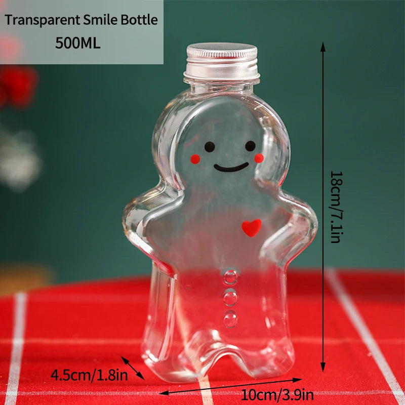 Christmas Cups Decorations 2026 Milk Tea Bottle Plastic Christmas Mug Gingerbread Man Xmas Tree Coffee Cup 2026 Christmas Gifts