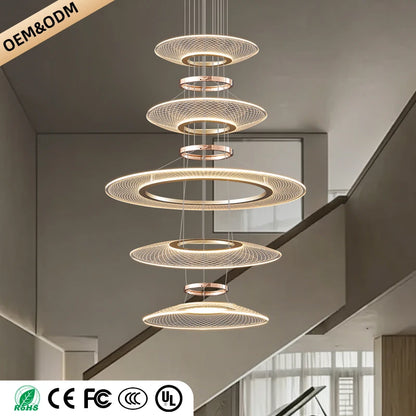 Living Room Pendant Light Duplex Staircase Pendant Light Villa for Dining Table Hanging Lamp Living Room Chandelier