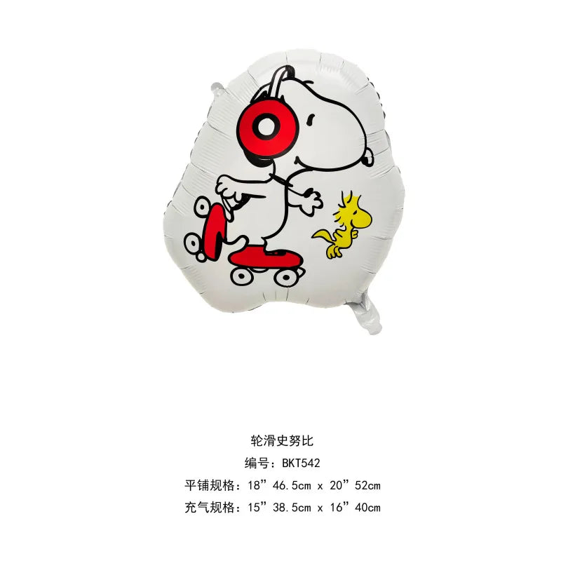 Happy Birthday Party Decorations Dog Banner Flag Foil Latex Balloons White Anime Supplies Baby Boy Girl Kids Cute Toy Gifts