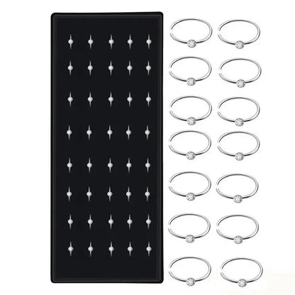 40/60pc Stainless Steel Straight L Nose Stud for Women Nose Ring Set