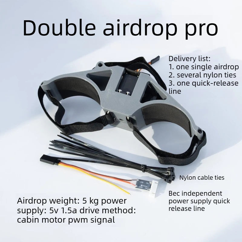 Reinforced FPV Drone Airdrop System (Pro Version) — High Payload Capacity, Strap-Mounted  For Firefighting and Rescue Drills